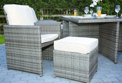 Homeroots 129" X 76" X 46" Gray 11 Piece Outdoor Dining Set With Cushions 372320