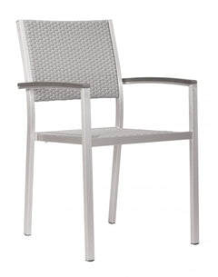 Zuo Modern Metropolitan Arm Chair (Set of 2) Gray & Silver 701865