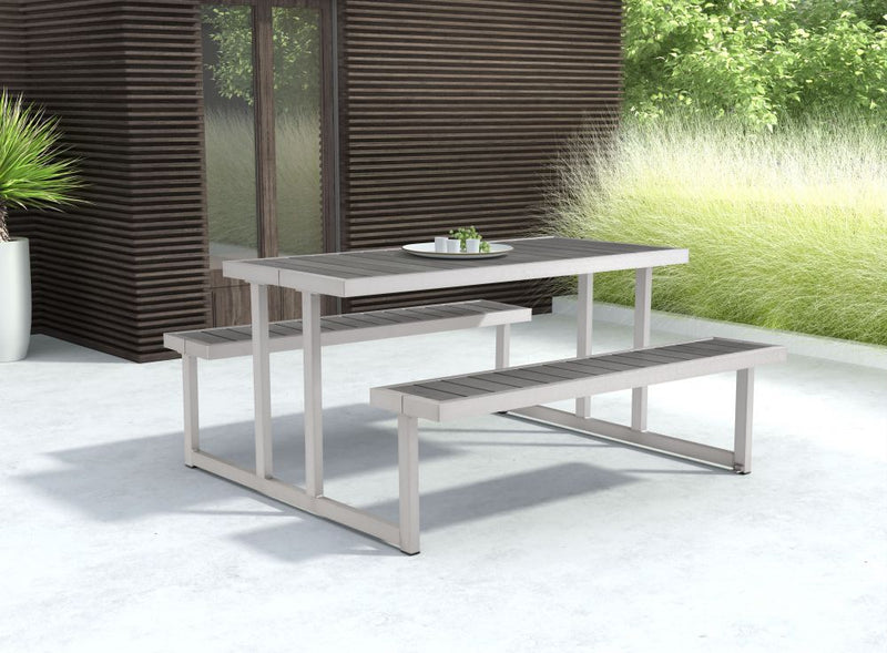 Zuo Modern Cuomo Picnic Table Gray & Silver 703784