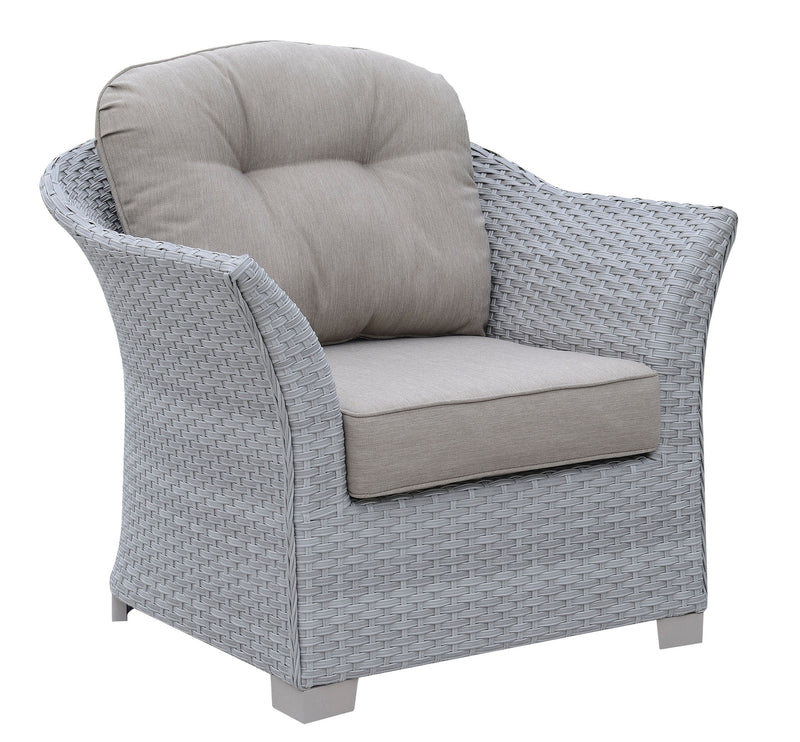 Furniture of America Balmer Contemporary Padded Patio Arm Chair in Gray IDF-OS1842GY-CH