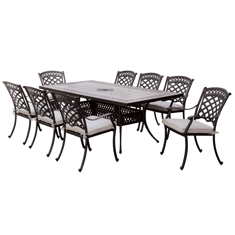 Furniture of America Avilla Transitional 9-Piece Faux Rattan Patio Dining Set IDF-OT2125-T-9PC