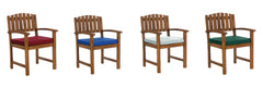 All Things Cedar 7-Piece Twin Butterfly Leaf Teak Extension Table Dining Chair Set TE90-20