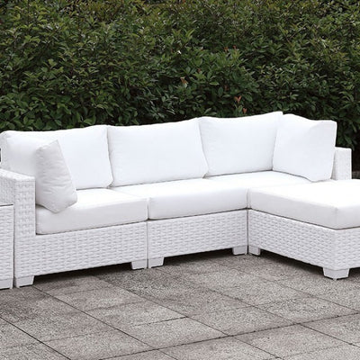Furniture of America Charles Contemporary Faux Rattan Patio Sectional XIII IDF-OS2128WH-SET13