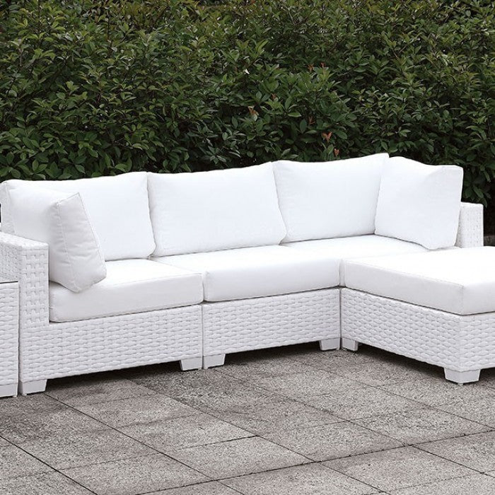 Furniture of America Charles Contemporary Faux Rattan Patio Sectional XIII IDF-OS2128WH-SET13