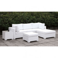 Furniture of America Charles Contemporary Faux Rattan Patio Sectional XXI IDF-OS2128WH-SET21