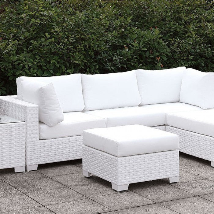 Furniture of America Charles Contemporary Faux Rattan Patio Sectional XXI IDF-OS2128WH-SET21