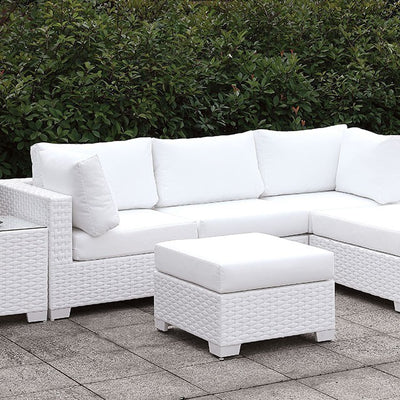 Furniture of America Charles Contemporary Faux Rattan Patio Sectional XIV IDF-OS2128WH-SET14