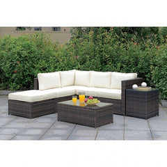 Furniture of America Fischer Contemporary Padded Patio Ottoman IDF-OS2136-E