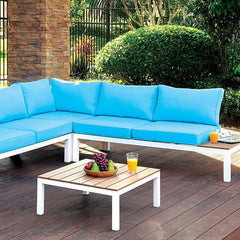 Furniture of America Felisa Contemporary Faux Rattan Patio Sectional with Table IDF-OS2580