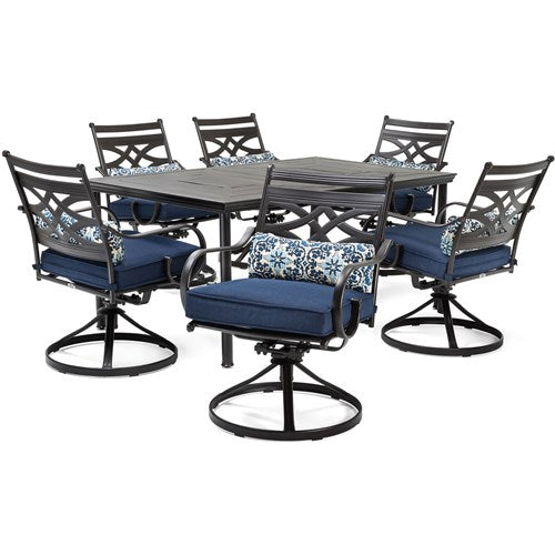 Hanover 7-piece dining set from the Montclair Collection MCLRDN7PCSQSW6-NVY