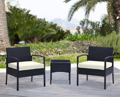 Manhattan Comfort Noli Patio 2-Person Seating Group with End Table