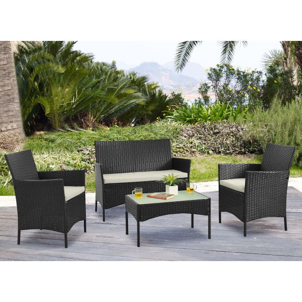 Manhattan Comfort Imperia Patio 4-Person Conversation Set with Coffee Table